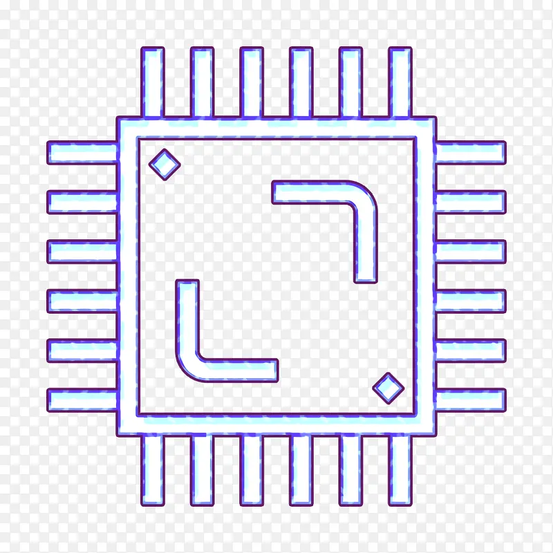 芯片图标 计算机图标 微芯片图标
