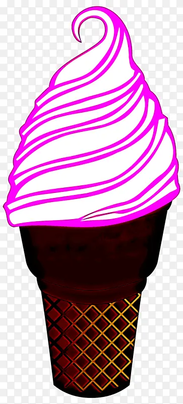 软冰淇淋 粉色 冰淇淋筒