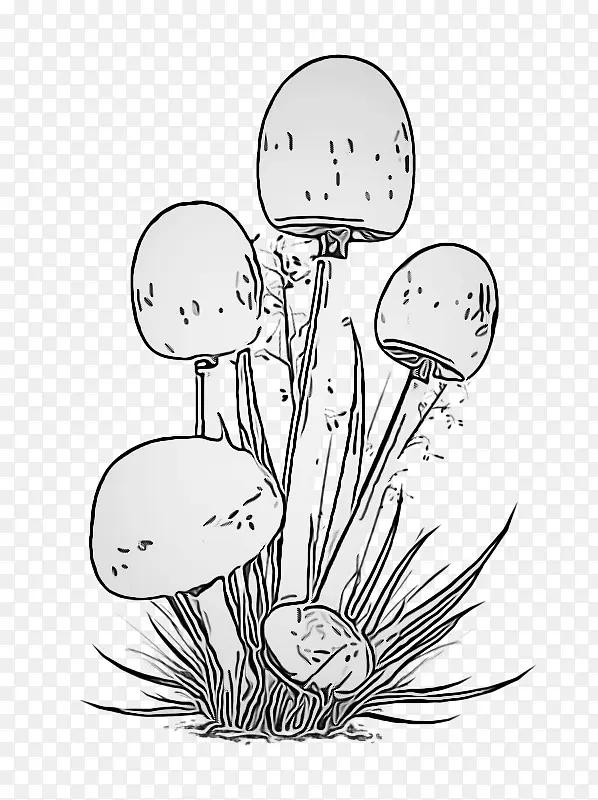 线条艺术 蘑菇 植物