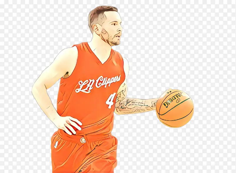 卡通 篮球运动员 橙色