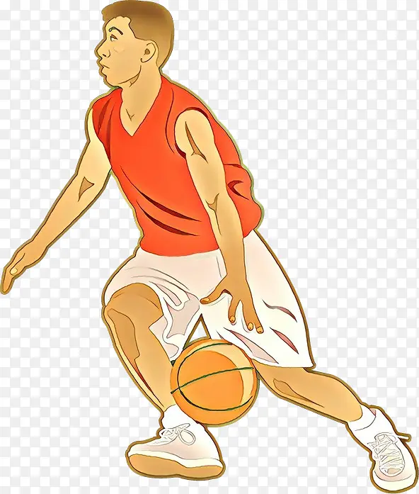卡通 篮球运动员 篮球
