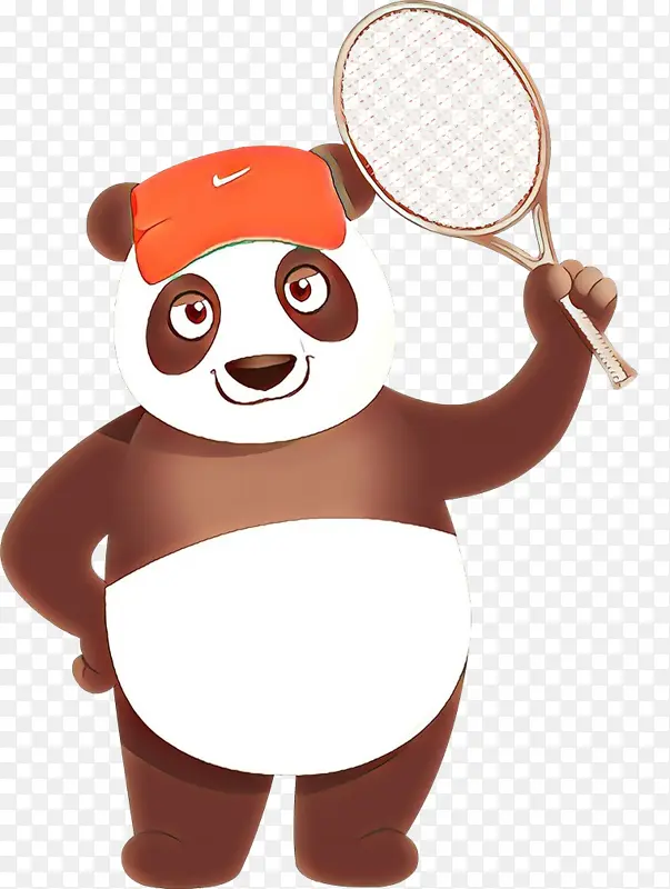 卡通 网球拍 熊