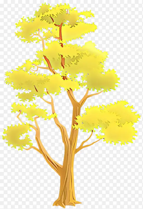 卡通 树 黄色