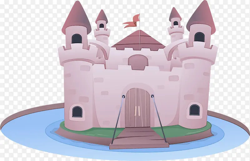 城堡 地标 粉色