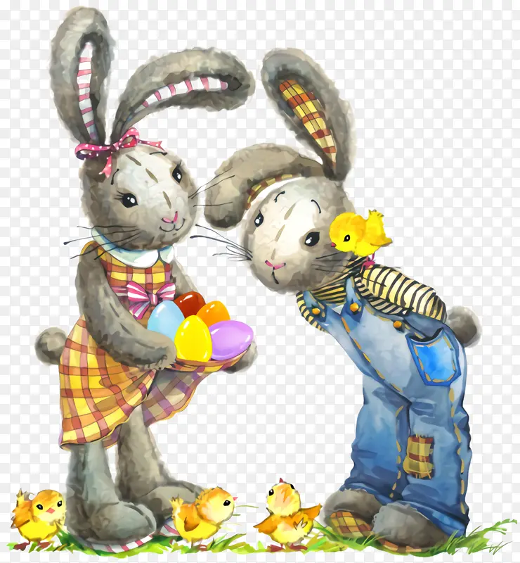 动物形象 卡通 兔子和野兔