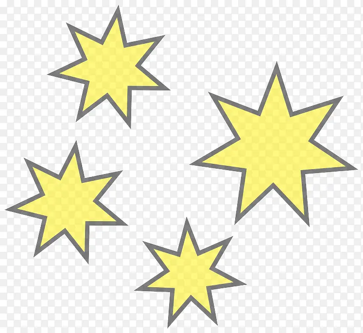 黄色 星星 对称