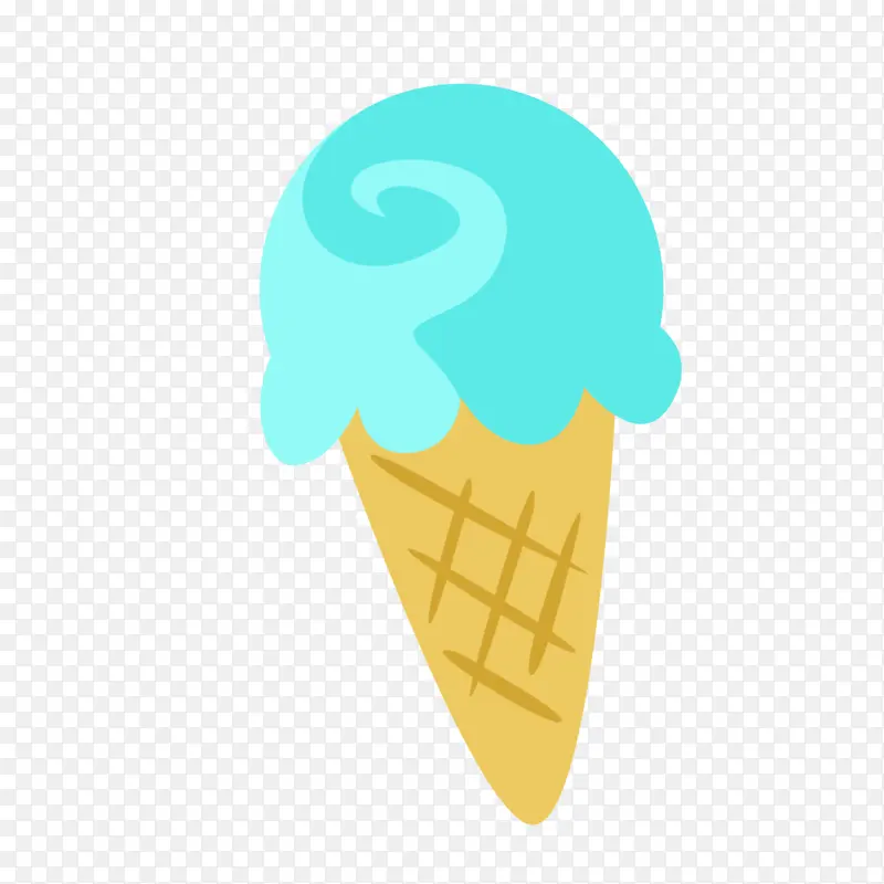 冰淇淋筒 冷冻甜点 绿松石