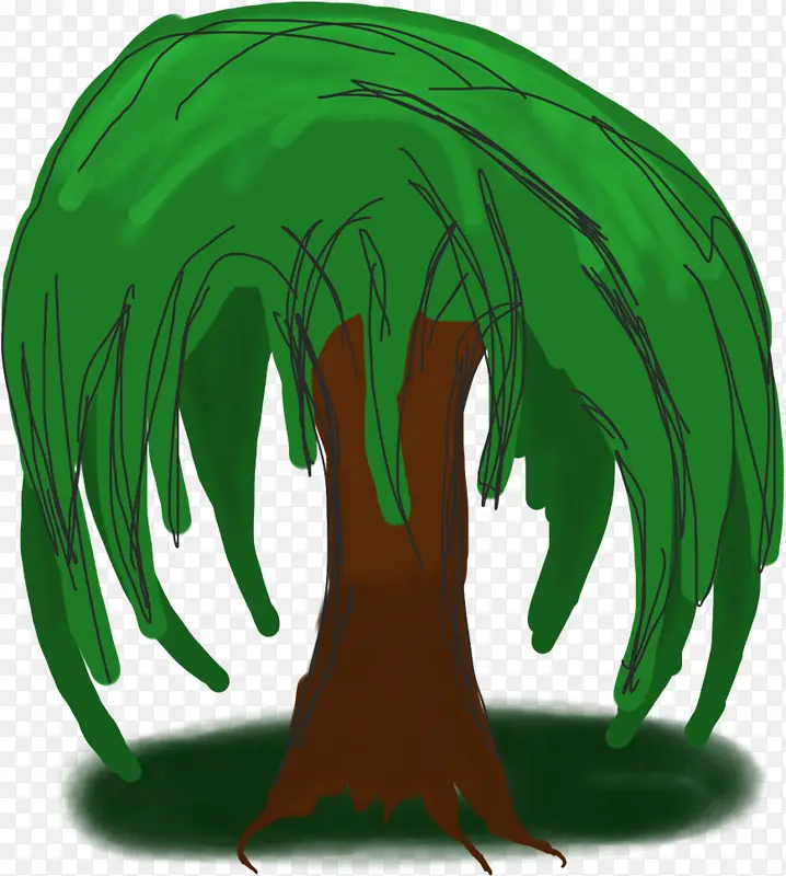 绿色 头 树