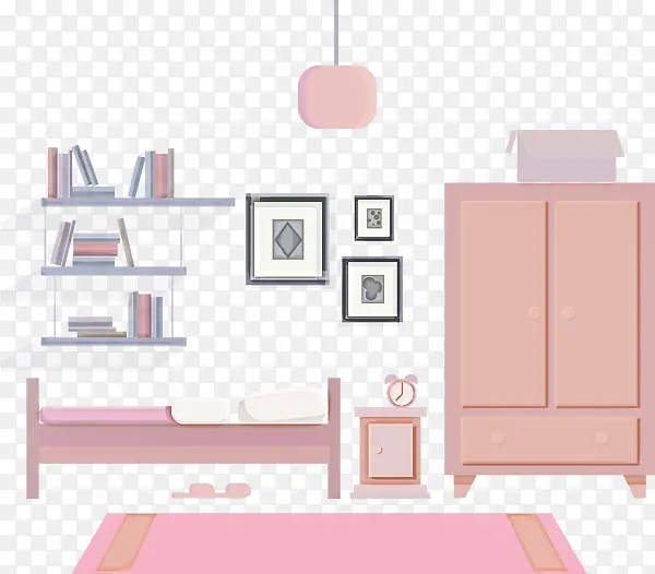 粉色 家具 房间