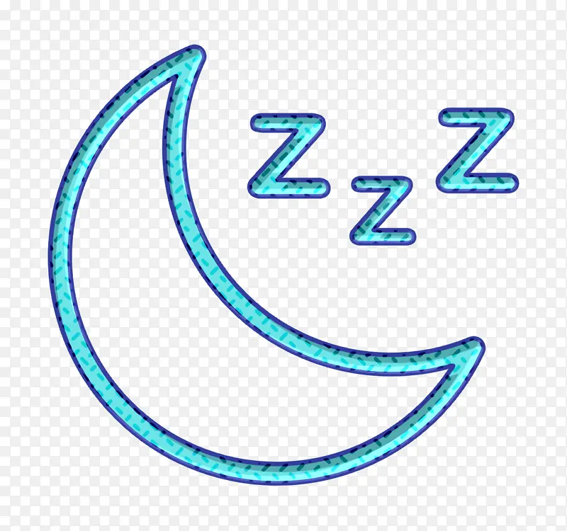 月亮图标 睡眠图标 线条
