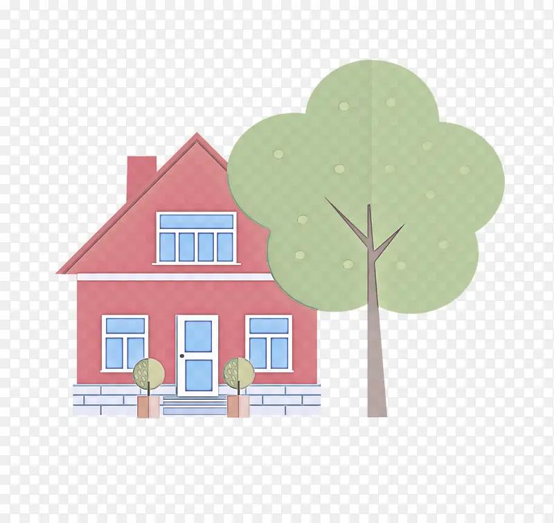 绿色 房子 卡通