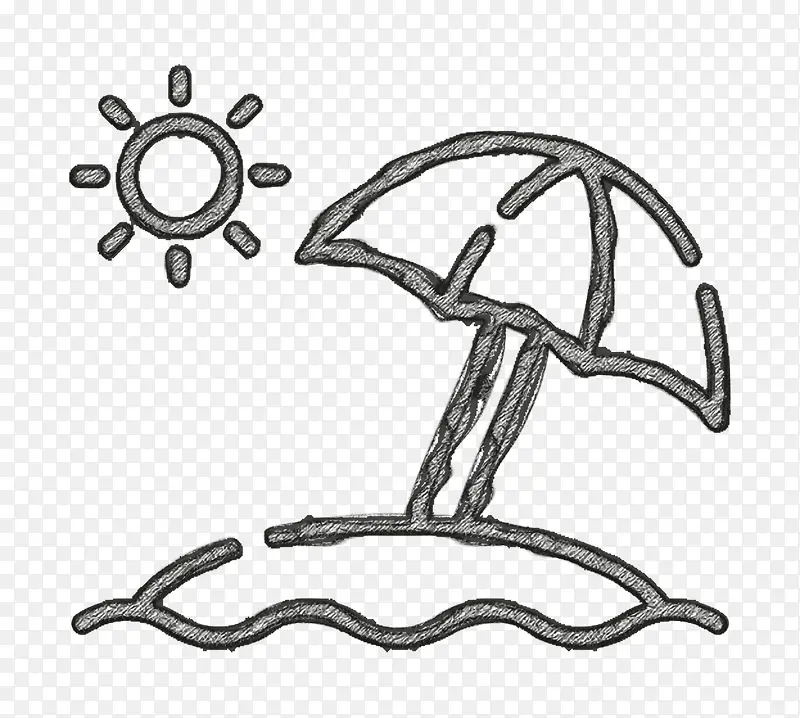 海滩图标 夏天图标 太阳伞图标