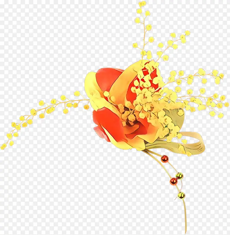 卡通 黄色 花卉
