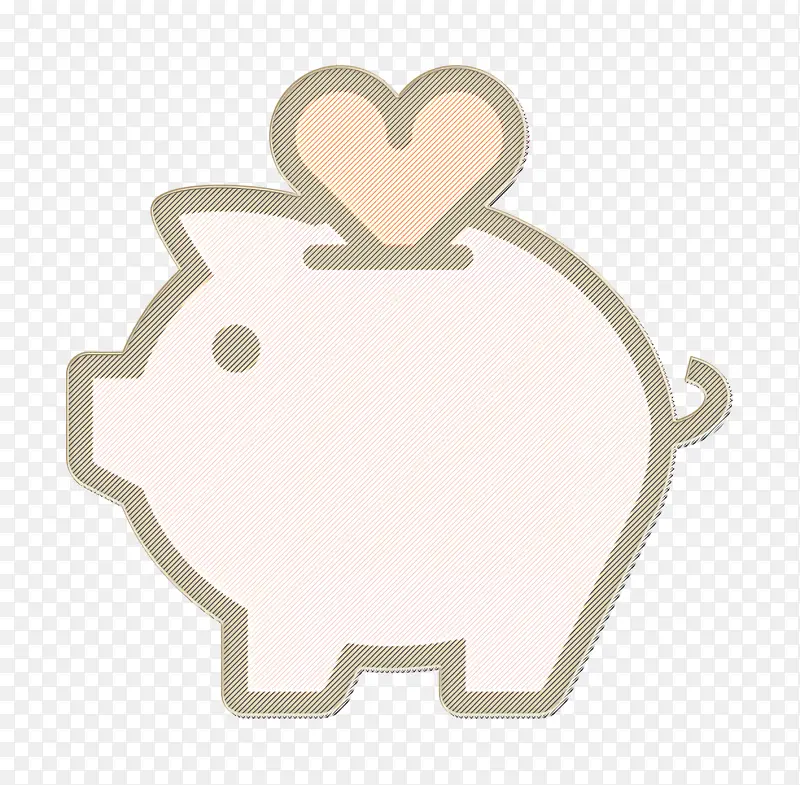 心脏图标 金钱图标 猪图标