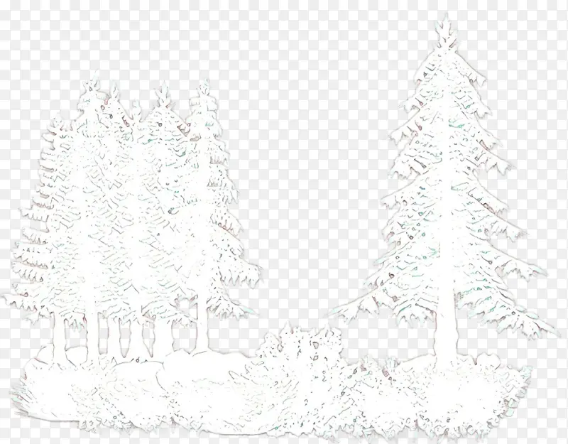 卡通 白色 树木
