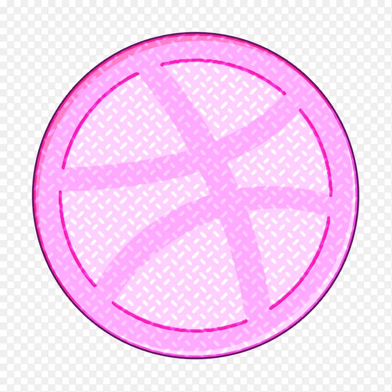 运球图标 粉色 圆形