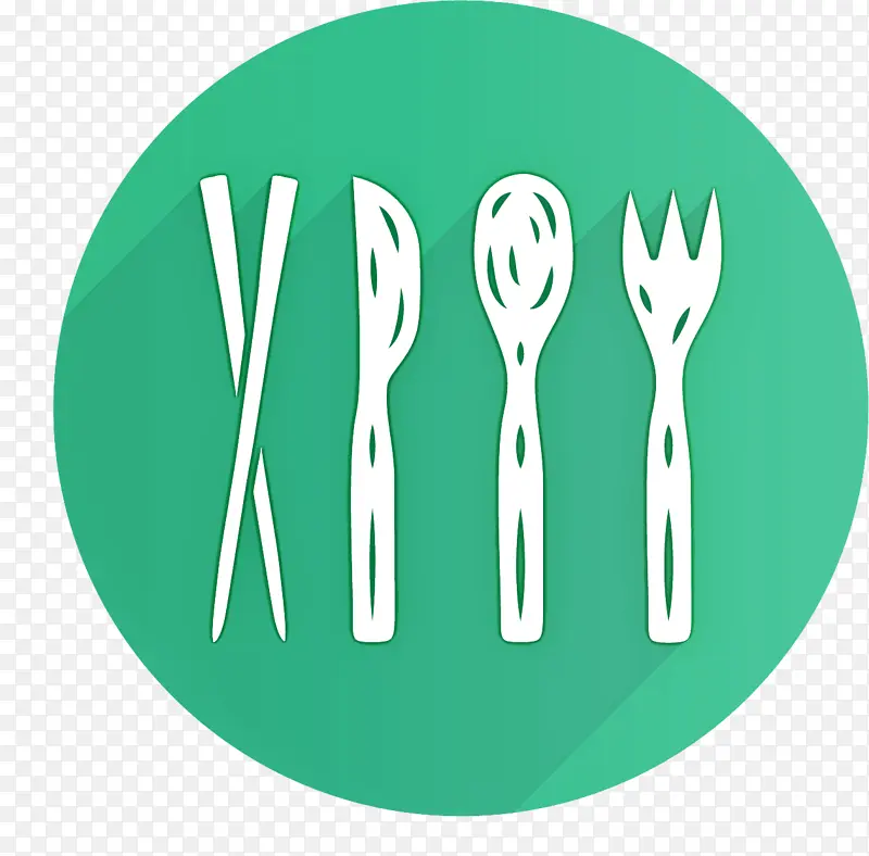 绿色 餐具 叉子
