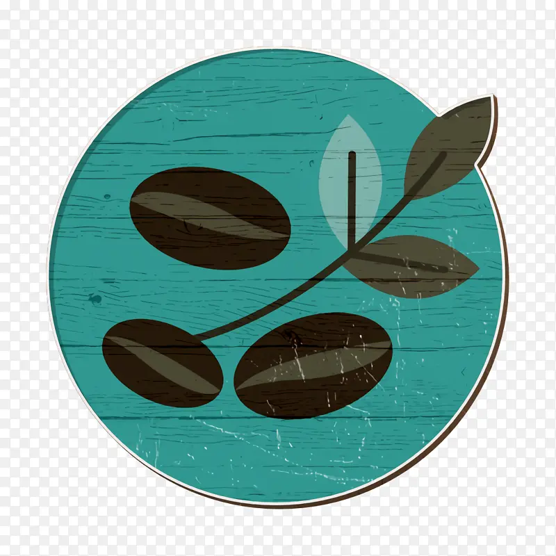 豆形图标 咖啡色图标 叶子图标