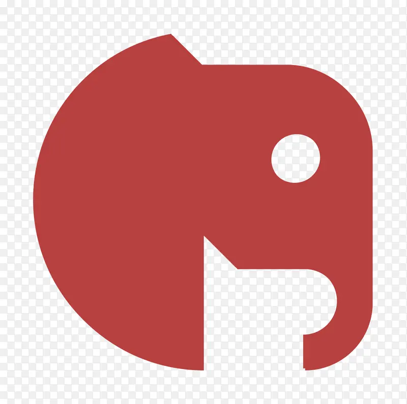 大象图标 红色 标志