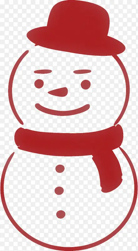红色 雪人 微笑