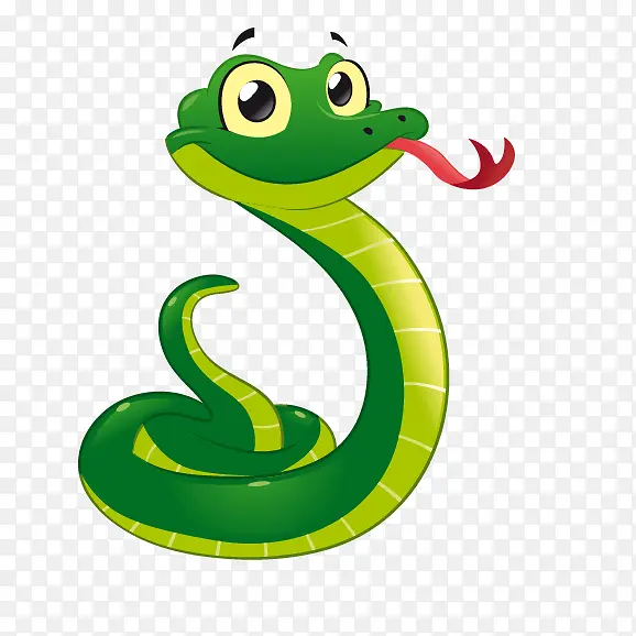 绿色 卡通 蛇