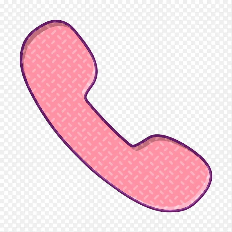 电话图标 粉色 线条