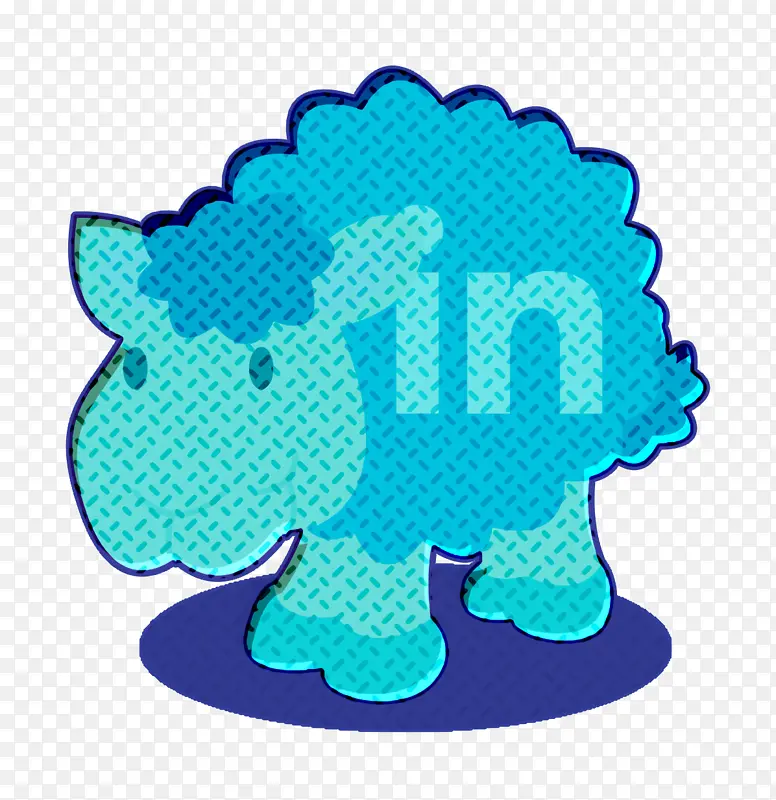 绵羊图标 社交网络图标 蓝绿色