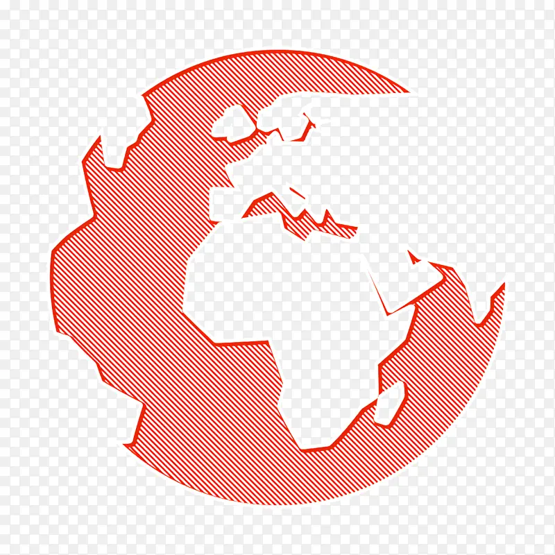 世界图标 红色 世界