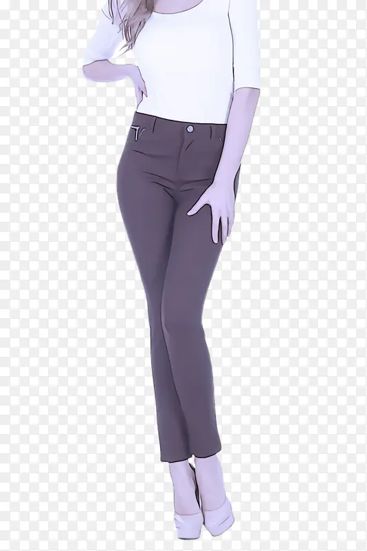 服装 紫色 腰部