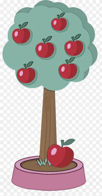 樱桃树卡通植物水果木本植物苹果食品