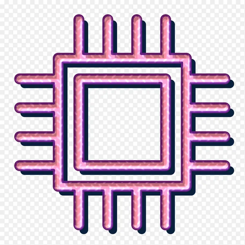 电脑图标 电子图标 微处理器图标