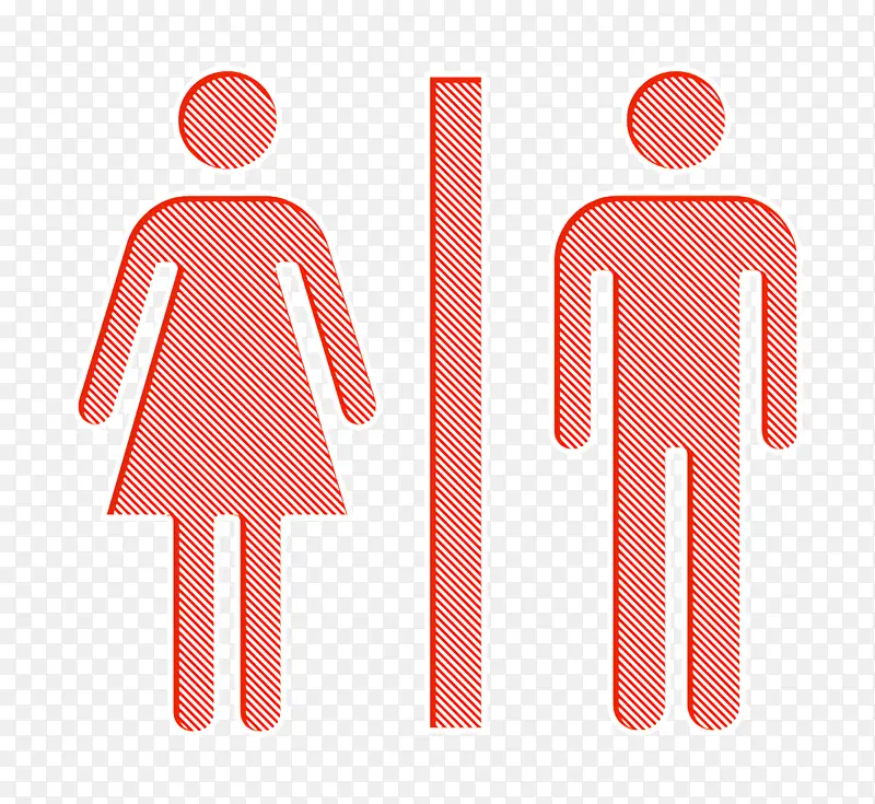 厕所图标 线条 标志