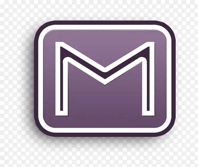 邮件图标 紫色 线条