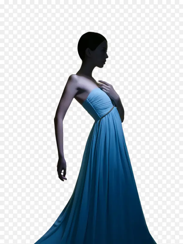 蓝色 连衣裙 长袍