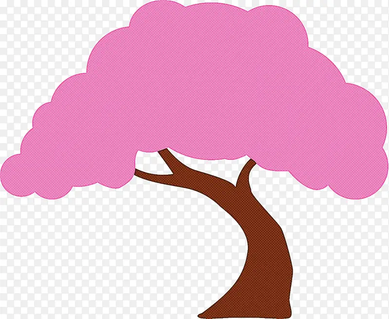 粉色 树木 卡通