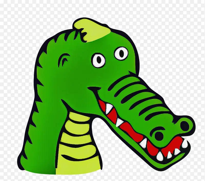 绿色 鳄鱼 卡通