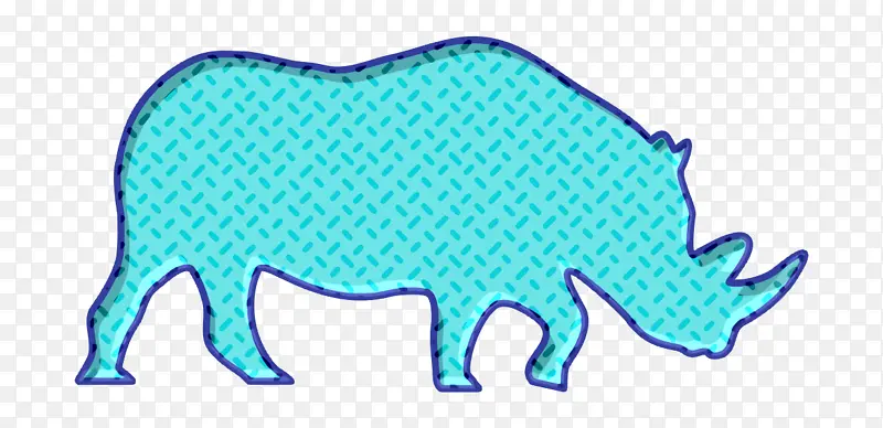 濒危图标 犀牛图标 蓝色