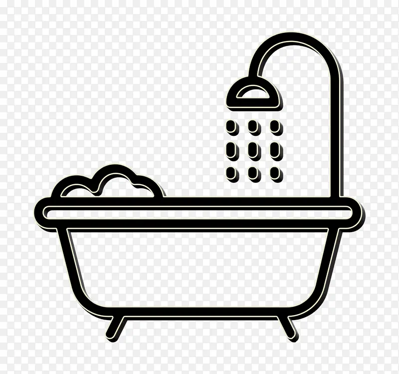 浴室图标 酒店服务图标 浴缸图标