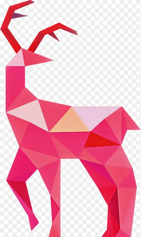 羚羊 粉色 折纸