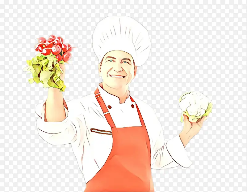 厨师长厨师长厨师制服植物手势