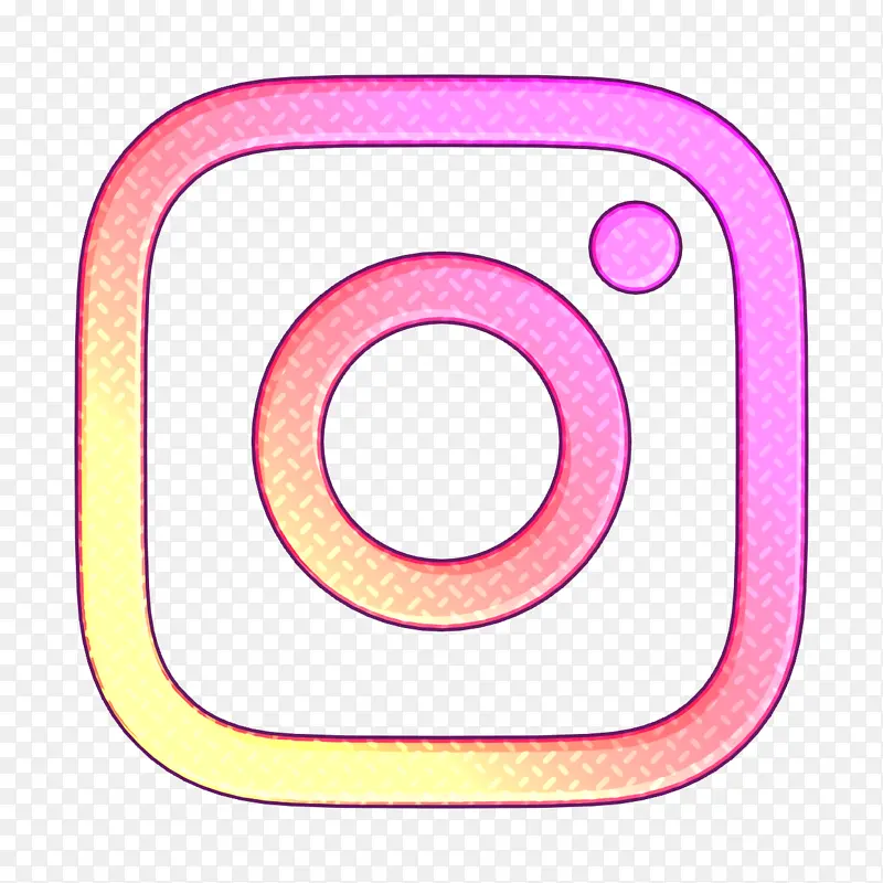 社交媒体图标 粉色 圆形