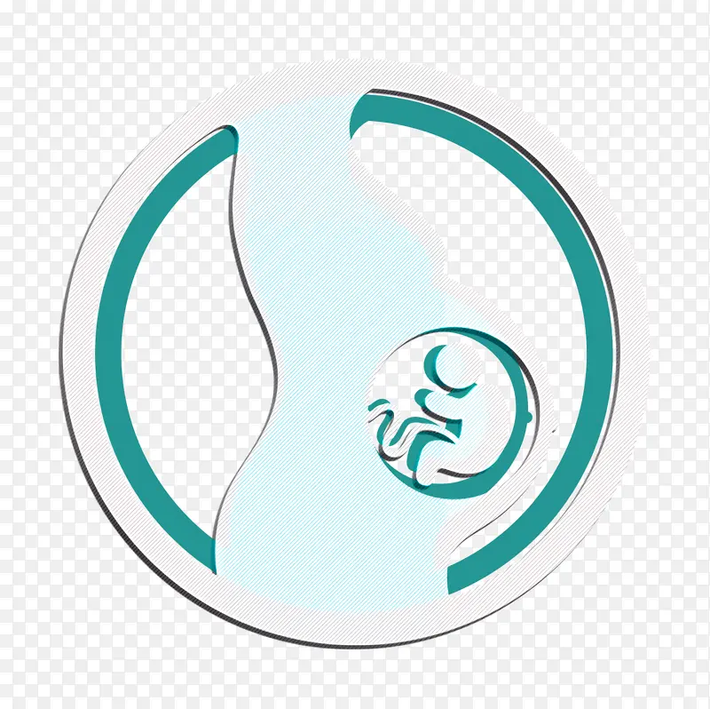 胎儿图标 怀孕图标 浅绿色