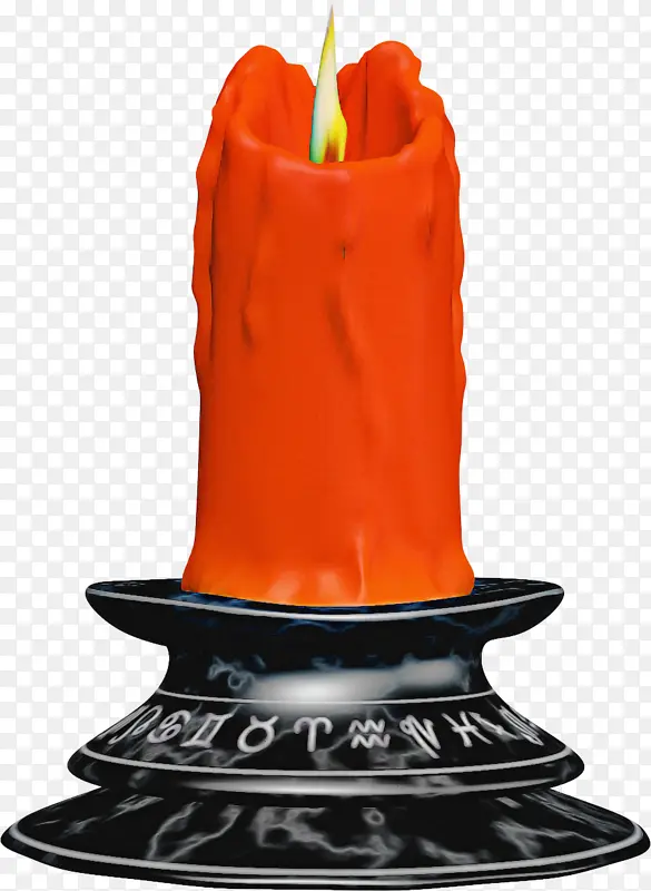 橙色 蜡烛 烛台