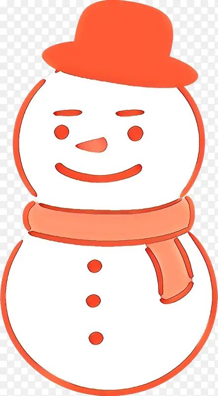 橙色 雪人 微笑