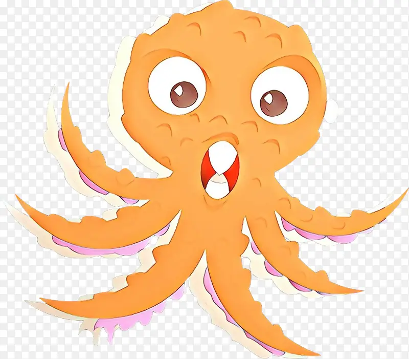 卡通 巨型太平洋章鱼 橙色