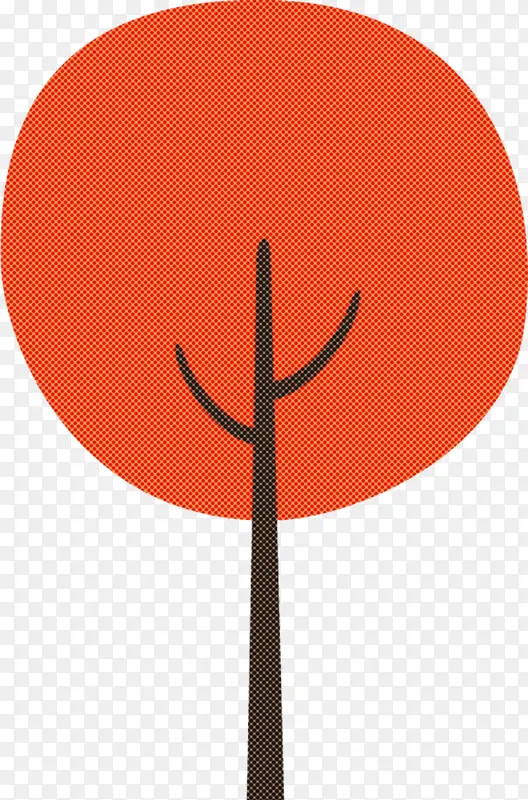 橙色 树 线条
