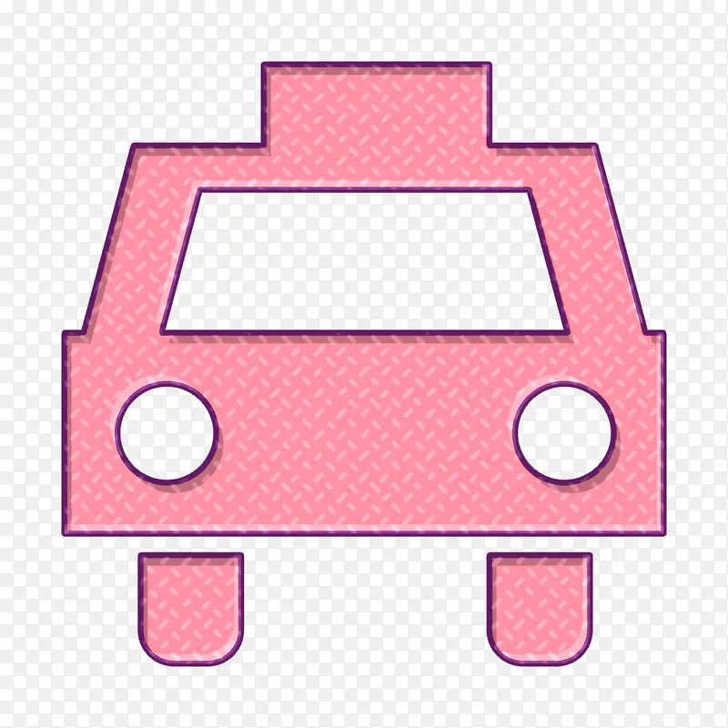 出租车图标 线条 粉色