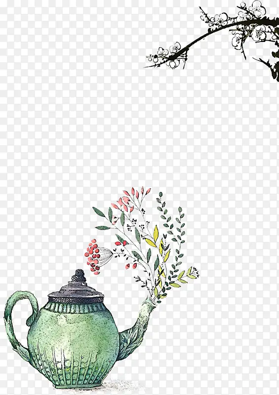 茶壶 餐具 植物