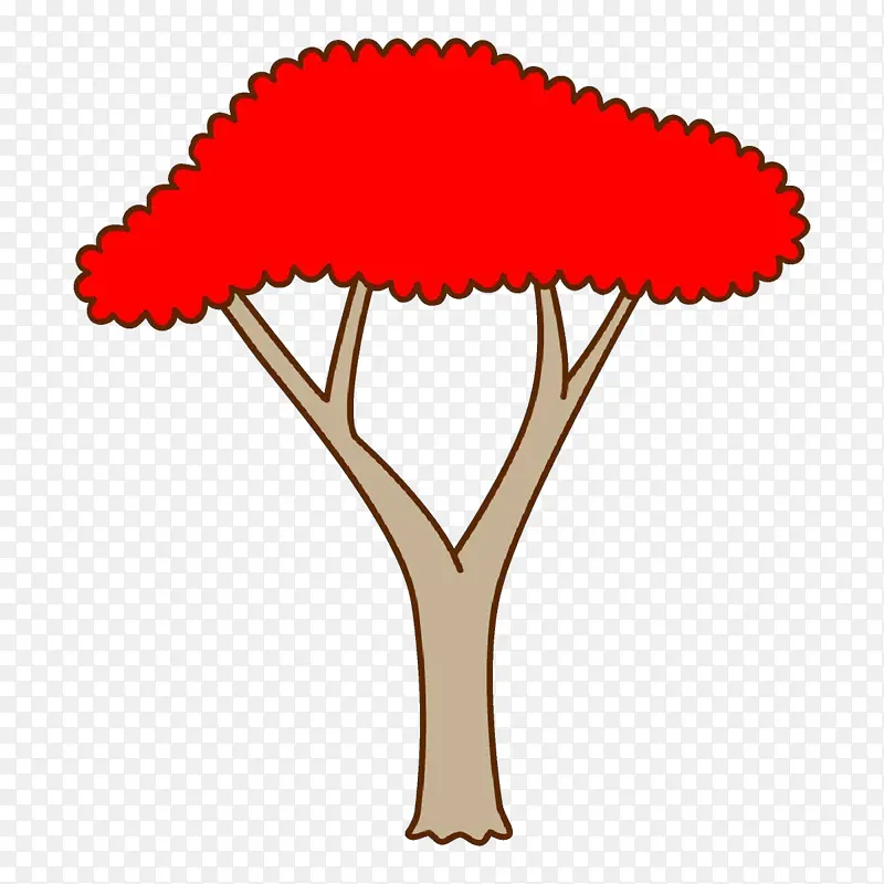 红色 树木 植物