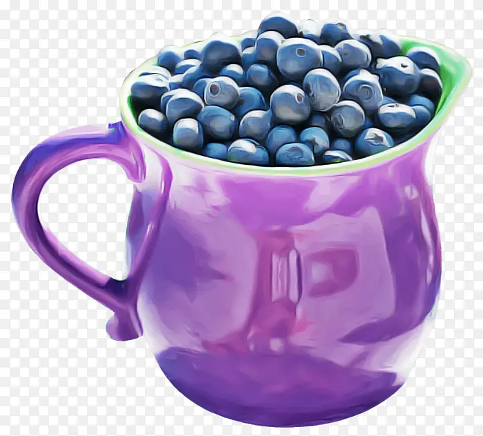 蓝色 水果 马克杯